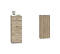 MUEBLES PITARCH Tibet Sinfonier, Roble Cambrian, 110 x 40 x 40 cm Tibet Armario, Roble Cambrian, 180 x 79 x 52 cm
