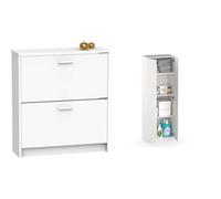 MUEBLES PITARCH Tibet Zapatero, Blanco, 82 x 74 x 25 cm Tibet Armario, Blanco, 180x60x35 cm