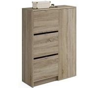 Miroytengo Zapatero Recibidor Multiestancia Botero en Color Roble Cambrian o Blanco con 3 Puertas y 2 Estantes Regiulables 122x85x37 cm Light wood - 122x85x37 cm 122x85x37cm