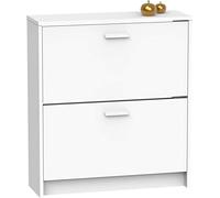 MUEBLES PITARCH | Zapatero Recibidor Mueble Auxiliar Estrecho 2 Puertas para Entrada Blanco, 12 Pares de Zapatos, 82x74x25cm, Colección Tibet