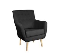 MUEBLIX.COM | Butaca Nórdica Individual Estocolmo | Sofa con Orejas | Butacas de Salón Modernas | Butaca Confortable | Tela Antimanchas | Butaca Tapizada | Color Antracita