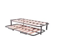 MUEBLIX.COM - Cama Nido con 2 Somieres Eco 90x190 cm, Lamas de Madera y Estructura Metálica, Tubo de Acero de 30 x 30 mm
