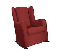 MUEBLIX.COM | Mecedora Oporto | Sillón de Lactancia | Mecedoras de Salón Modernas | Butaca de Lactancia | Tela Antimanchas | Mecedora para Dormitorio o Salon | Color Rojo