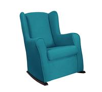 MUEBLIX.COM | Mecedora Oporto | Sillón de Lactancia | Mecedoras de Salón Modernas | Butaca de Lactancia | Tela Antimanchas | Mecedora para Dormitorio o Salon | Color Turquesa