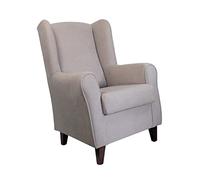 MUEBLIX.COM | Sillón Butaca Orejero Lisboa | Sofa con Orejas | Butacas de Salón Modernas | Butaca Confortable | Patas Enroscadas | No Montaje | Color Beige