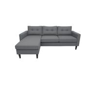 MUEBLIX.COM - Sofa 3 Plazas Chaiselongue Duruelo, Chaiselonge Intercambiable, Asientos y Respaldo Acolchados, Sofa con Estructura de Madera y Aglomerado, Sofas de Salón Modernos, Color Gris