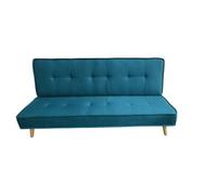 MUEBLIX.COM - Sofa Cama Alconaba 3 Plazas, Sillón Cama, Cama Sofa, con Mesa Abatible, Tapizado Poliéster Sintética, Estructura y Patas de Madera Maciza, Sofa de Diseño, Color Azul