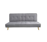 MUEBLIX.COM - Sofa Cama Alconaba 3 Plazas, Sillón Cama, Cama Sofa, con Mesa Abatible, Tapizado Poliéster Sintética, Estructura y Patas de Madera Maciza, Sofa de Diseño, Color Gris