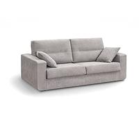 MUEBLIX.COM | Sofa Cama Italiano BOLONIA | Sofas de Salón Modernos | Asientos y Respaldo Espuma | Sofa Tapizado en Tela y Armazon de Madera de Pino | Color Gris Claro