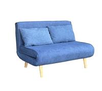 MUEBLIX.COM - Sofa Cama Ocenilla 2 Plazas, Sofa Cama Estilo Futón, Tela, Sillón Cama, Cama Sofa, 3 Posiciones (Sentado, Relax y Cama), Apertura Clic-Clac, Sofa de Diseño, Color Azul
