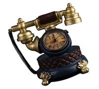 MUELODSIC Reloj para Decoración Artística Modelo de Teléfono Vintage Retro Dorado de Resina de Sobremesa en Mesa o Estantería