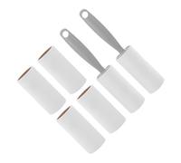 MUELODSIC Rodillo Quitapelusas Adhesivo Reutilizable Compacto Gris con Mango Ergonómico 1 Rollo de 40 Hojas*2 y 4 Rollos de 10 CM*60 Hojas para Ropa Tapicería y Pelo de Mascotas