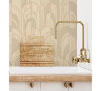 Muestra DIN A4 de Papel pintado vinílico de arcos art déco crema con textura en relieve - Bissen Arches 681667 de GAULAN Beige Din a4 sample