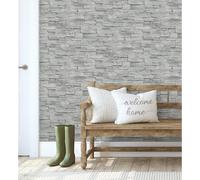 Muestra DIN A4 de Papel pintado vinílico lavable de piedra pizarra gris con textura en relieve - Dakota Stone 682660 de GAULAN Din a4 sample