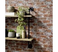 Muestra DIN A4 de Papel pintado vinílico lavable efecto muro de ladrillos marrón teja con textura en relieve - Harris Street 127121 de GAULAN Red Sample DIN A4