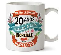 MUGFFINS Taza 20 Cumpleaños - "Me ha llevado 20 años llegar a ser increíble y casi perfecto - Regalos Desayuno Feliz Cumpleaños