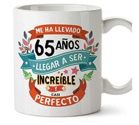 MUGFFINS Taza 65 Cumpleaños -"Me ha llevado 65 años llegar a ser increíble y casi perfecto - Regalos Desayuno Feliz Cumpleaños…