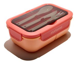Muitomas lunchboxspf fiambrera táper 1,1 l plástico negro, durazno 1