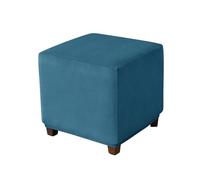 Muiuou Funda de Terciopelo Elástica para Pouf Cuadrado, Cubierta Lavable con Base Antideslizante y Borde Elástico, Protector para Reposapiés y Taburetes Ottomán (Estilo 14,Pequeño)