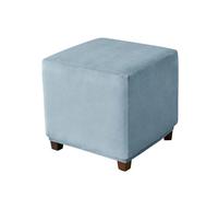 Muiuou Funda de Terciopelo Elástica para Pouf Cuadrado, Cubierta Lavable con Base Antideslizante y Borde Elástico, Protector para Reposapiés y Taburetes Ottomán (Estilo 8,Pequeño)