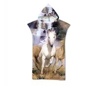 Muiuou Poncho de Surf Adulto Hombre Mujer, Poncho Toalla con Capucha para Surfear Albornoz Cambio Toalla de Natación, Estampado Microfibra Playa Toalla de Baño (75 * 110cm,Estilo 15)