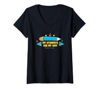 Mujer Asistente Principal Motivación Mis Estudiantes Son mi por qué Camiseta Cuello V