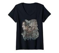 Mujer Harry Potter Sketch Poster Camiseta Cuello V