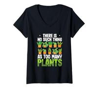 Mujer Jardinería Divertida No Hay Tal Cosa como demasiadas Plantas Camiseta Cuello V