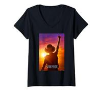 Mujer One Piece Luffy Sunset Poster Camiseta Cuello V