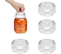 Mujiluxe Pesos de Fermentación 4 Piezas Ø7cm 200g, Pesas de Vidrio para Fermentación Chucrut Kimchi, Fermentation Jar Tarros Boca Ancha Fermentadora Encurtidos(Redondo)