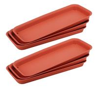 MUKCHAP 6 bandejas de goteo rectangulares de 39,5 x 17 x 3 cm, platillos de plástico para macetas, bandeja de goteo para plantas de jardín, rojo brillante