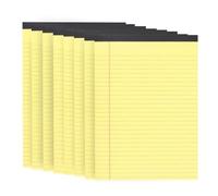 MUKSEUT 8 Pack Yellow Notepad, A4 Double Side Printed Lined Paper Refill Pad, A4 College Ruled Legal Writing Pads, Narrow Ruled Lined Paper Pads for Home, Office, Work, Taking List