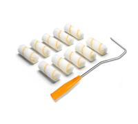 Mulbijeo Kit Rodillo Pintura 10 cm con Soporte - 10 Pequeños Rodillo Pintura Pared Antigoteo de Paredes, Techos y Puertas - Set de Rodillos para Pintar con Acabado Limpio y Sin Vetas