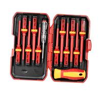 Mulcort Juego de Destornilladores Aislados, 13 unids 1000 V Intercambiables Destornilladores Aislados con Magnético Ranurado Phillips Pozidriv Torx Bits Electricista Kit de Herramientas de Rreparación