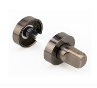 Muletilla y desbloqueo redonda en acabado bronce, cierre de condena para puertas de madera interior 127HP es de 50mm y 124HP de 35mm de diámetro de roseta, cuadradillo de 6mm (35mm)