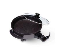 Multi cazuela Sogo Paellera Pizza Pan - Tapa Cristal - 32Cm X 5Cm Fondo- 1500W Negro