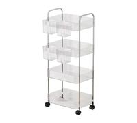 Multi-Layer Acrylic Cart - Rolling Snack Storage Trolley, Lockable Wheels Cart for Home Office, Kitchen Makeup Laundry Organizer, Dorm Bedroom Bathroom Storage for Details, Pantry Craft Salon Use