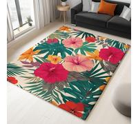 Multicolor Alfombras para sala de estar, lavables, antideslizantes 80 x 150 cm , dormitorio cocina pasillo salón oficina comedor alfombra de interior de pelo corto Vector Selva Tropical Arte Alfombras