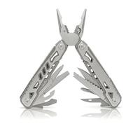 Multiherramienta 14 en 1 con cuchillo: Multiherramienta (EDC) | Cortacables, pelacables, hojas rectas y hojas dentadas; plegables; cierre de seguridad; acero inoxidable.