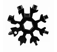 Multiherramienta de copo de nieve 18 en 1, ideal para hombres y mujeres, regalo excelente relleno de calcetín de acero inoxidable, llave abridor de botella para acampar al aire libre, viajes, (negro)