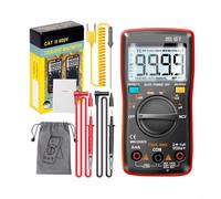 Multímetro digital compacto 9999 cuentas True RMS NCV Modo AC/DC Voltaje Corriente Capacitancia Prueba de diodo con apagado automático (rojo)