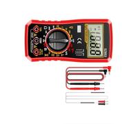 Multímetro digital profesional ABS de mano para reparación electrónica con prueba de transistores HFE y sondas de temperatura, multímetro digital
