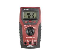 Multímetro digital Testboy 3000 con detector de rotura de cable y nivel de seguridad CAT IV (linterna LED, rango automático, retención de datos, carcasa de plástico ABS), rojo/negro