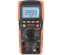 Multímetro digital, voltímetro/ohmímetro TRMS de 4000 conteos, probador de voltaje AC/DC de 1000V con rango automático/manual configurable para la medición de voltaje, resistencia y continuidad