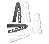 Multipacks - Regla plegable en blanco y negro con bordes redondeados, almacenamiento compacto para uso en el aula, regla plegable portátil