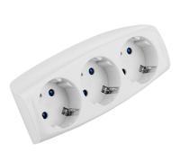 Multiplicador adaptador de clavija enchufe schuko triple blanco - BeMatik