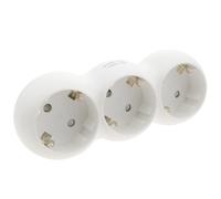 Multiplicador adaptador de clavija enchufe schuko triple blanco redondeado - BeMatik