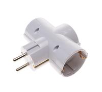 Multiplicador de clavija enchufe schuko triple de color blanco - BeMatik