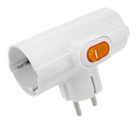 Multiplicador de clavija enchufe schuko triple de color blanco con interruptor - BeMatik