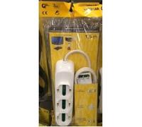 MULTIPRESA 3 SCHUKO + 6 LOOP + CABLE 1,5M WHITE COLOR FP00530.C.B
